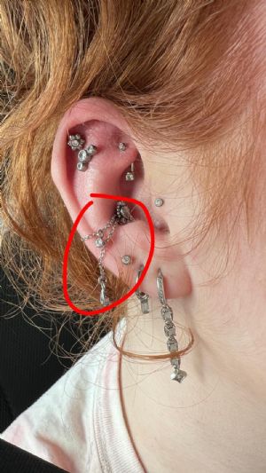 Steel Dual-Gem Drop Chains Customer Photo